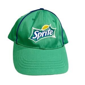 HTT Recycled Sprite Soda Logo Embroidered Blue Piping Self Fastner Cap Hat NEW!